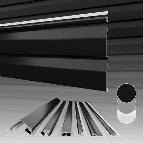 HEXIM Siding Fassadenverkleidung Fassadenpaneele außen Außenwand wetterfest UV-beständig PVC-U: 24 Paneele, Anthrazit (1/4)