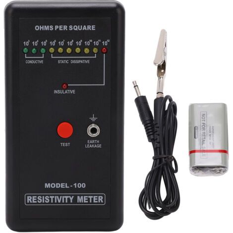 Compteur Précis de Résistance de Antistatique – Testeur d'électricité Statique avec Auto-étalonnage – Idéal pour l'ingénierie, la Maintenance, la Fabrication et Plus (1/5)