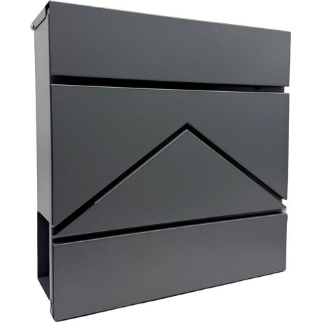 Metallener Wandbriefkasten mit Zeitungshalter
