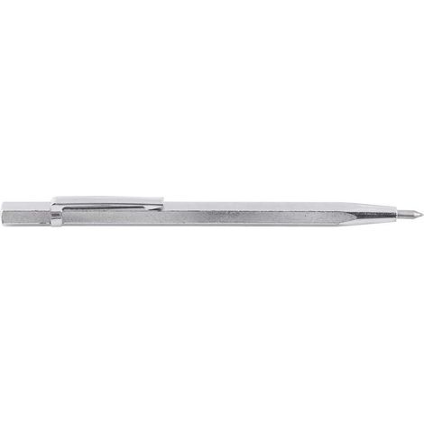 Scriber de Pointe de Carbure Stylo de Gravure pour Verre/Céramique/Feuille de Métal Scriber Portatif de Poche avec Clip et Aimant 1Pcs(Silver) (1/4)