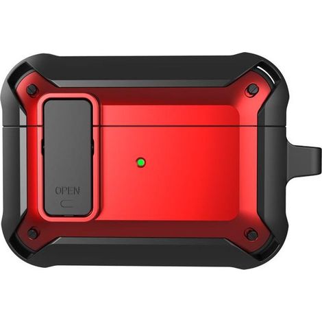 Schwarzes und rotes AirPods Pro Hartschalenetui, 2-in-1-Hybridetui, robuster Schutz, stoßfest und langlebig, Hartschalenetui mit vollständiger kabelloser Ladefunktion (1/5)