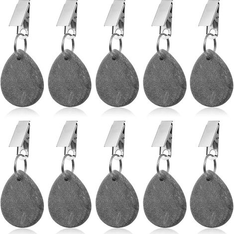10 pesi per tovaglie da esterno, pesi per tovaglie da esterno effetto marmo con clip per tovaglie da esterno, picnic, matrimoni, decorazioni (1/5)