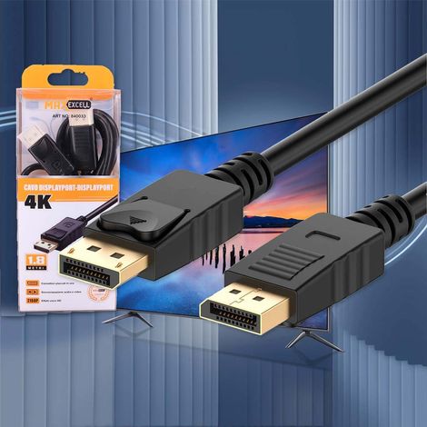 Cavo DisplayPort Placcato in Oro 4K UltraHD Audio e Video in Alta Definizione Compatibile con Monitor e Proiettori fino a 144Hz di Resoluzione 1.8m (1/2)
