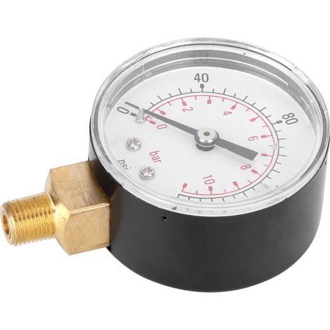 Vakuumdruckmessgerät mit Doppelskala 0-160psi / 0-11bar für Wasser, Öl, Gas und Flüssigkeiten (1/5)