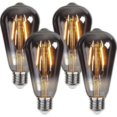 Edison Bulb,4 Pieces E27 ST64 4W Vintage LED Bulb Decorative Lamp Retro Filament Bulbs Antique Bulb Warm White for Restaurant, Cafe, Windows, Showrooms, Incandescent Bulbs (1/5)
