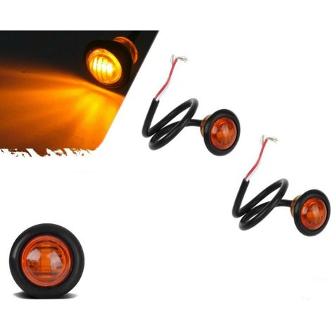 Feu de position à LED jaune/orange, modèle bouton, feu de balisage, Tokos - 12 V