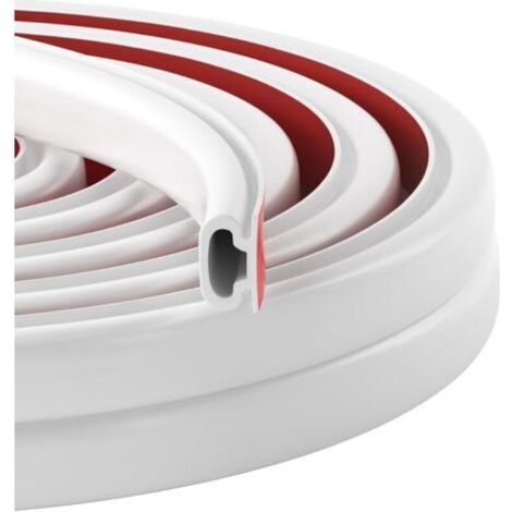 Joint Porte Fenetre Isolation et Phonique, Forme D Caoutchouc Joint de Porte, Autocollante Bande D'étanchéité Anti Froid Isolant Thermique, pour Joint porte entree, Fenetre (Blanc, 10M)