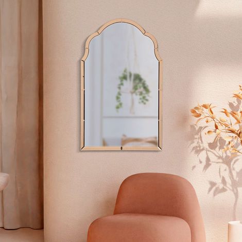Specchio Gamera, Cornice Sagomata, Forma Rettangolare, Tipologia a Parete, 62x100h cm Rosa (1/5)