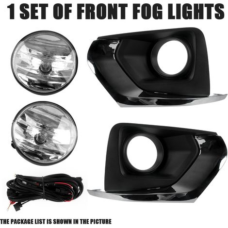 Kit Feux Antibrouillard Avant pour Chevrolet Traverse 2018-2021, Paire de Phares Antibrouillard Halogènes Gauche + Droite avec Grilles de Pare-chocs et Faisceau de Câblage, 10W, ABS Noir (1/5)
