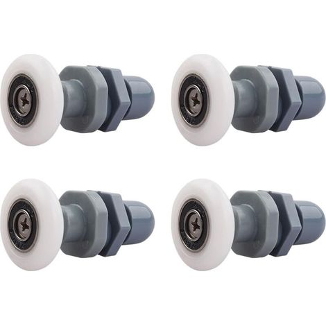 Rulli per porte doccia, 4 pezzi, rulli per porte scorrevoli doccia, rulli di ricambio per porte scorrevoli in vetro per doccia (27 mm)