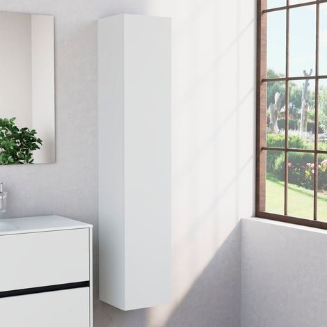 Inda - Colonna bagno con anta SX e 4 ripiani 30x160 cm - Bianco (1/4)