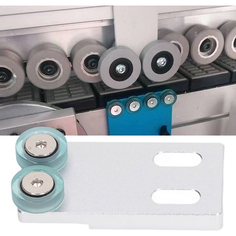 Roue auxiliaire argentée à plaque étroite pour contre-déviation d'alimentation, accessoire pour plaqueuse de chants, 2 roues (1/5)