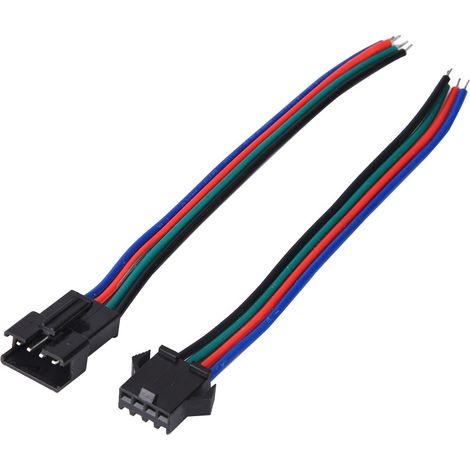 Câble de connexion 50 paires mâle/femelle 4 broches à âme en cuivre étamé pour ruban LED, longueur 10 cm (1/5)