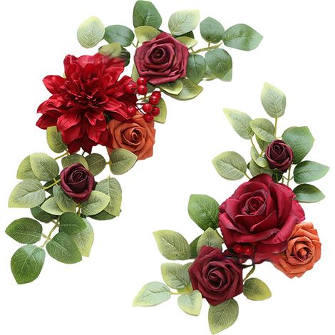 Fleurs Artificielles - Guirlande de Roses et Tournesols pour Arche de Mariage - Décoration de Fond et de Table - 2 Pièces (1/5)