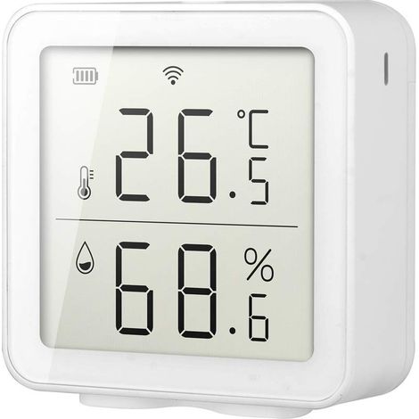Termometro da esterno, sensore di umidità intelligente, igrometro, termometro per esterni e interni, display LCD digitale, monitor di temperatura e umidità. (1/5)