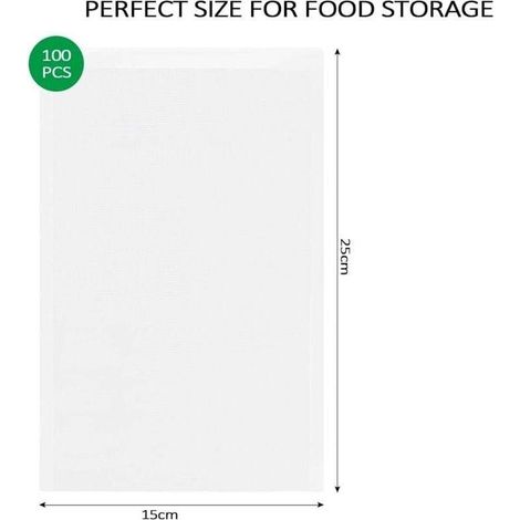 100 Sacs Sous Vide Alimentaire, Sachet Film Congelation Mise Poche Vide 15cm X 25cm pour Machine Vide , Compatible avec N'Importe Quelle Scelleuse Cuisson Cuiseur (1/5)