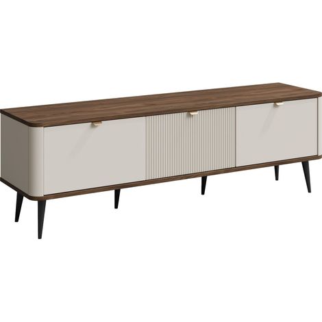 Mueble TV Lufela 112, Cachemira + Nogal, Número de puertas: 3, Número de cajones: 0, 160x52x40cm (1/3)