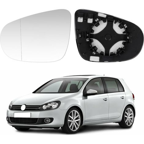 Verre de Rétroviseur Remplacement pour Golf 6 2008-2012 / Touran 2010-2015, Rétroviseur Extérieur Réglable Adapté, Lente di Retromarcia, Rétroviseur avec Fonction Chauffante (Gauche) (1/5)