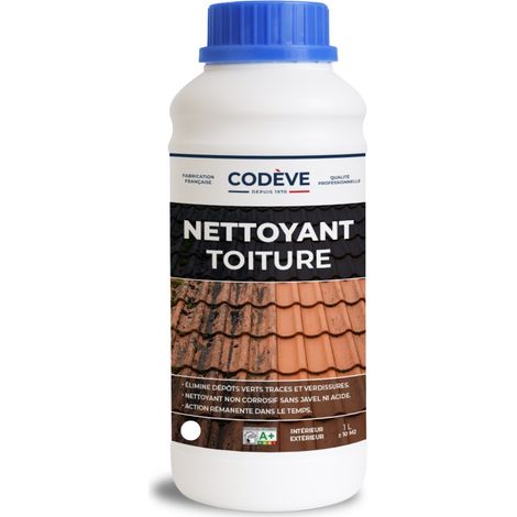 Nettoyant Toiture - 1 L   - Codeve Bois - Pour Traiter Votre Toiture, Tuile, Ardoise, Lauze Ou Fibrociment. (1/5)