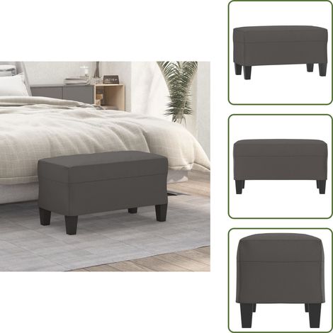 The Living Store Panca Grigia 70x35x41 cm in Similpelle - Panca da ingresso