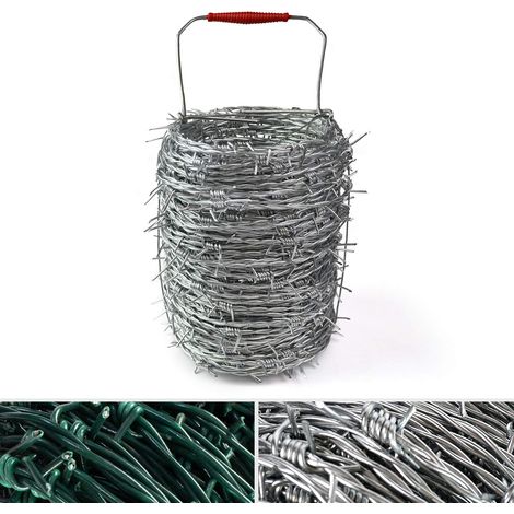 Rouleau de fil barbelé polyvalent de 50 m pour clôture pâturage, galvanisé