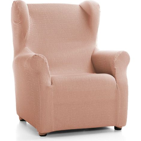 Housse de Fauteuil à Oreilles matelassée Ultra ajustée - Housse de Fauteuil à Oreilles Extensible en Couleur Saumon - fabriquée en Espagne (1/4)
