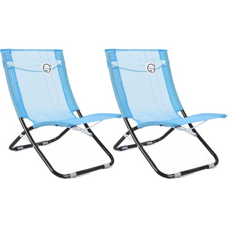 Lot de 2 chaises de plage pliables - O'Beach - Dimensions : 58 x 61 x 47 cm (1/3)