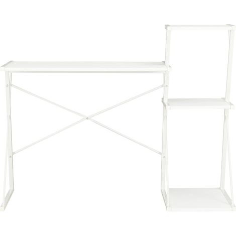 Schreibtisch mit Regal Weiß 116x50x93 cm