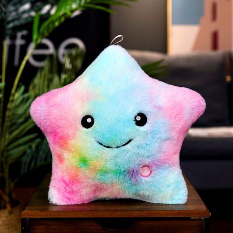 Led Star Oreiller Coussin Glowing Led Night Light Star Forme Oreiller En Peluche Peluches Peluches，multicolore
