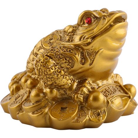 Grenouille porte-bonheur Feng Shui chinois, pièce de monnaie, crapaud, décoration pour la maison ou le bureau, cadeau porte-bonheur (1/5)
