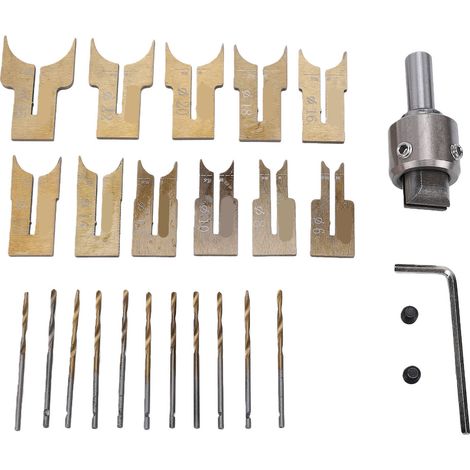 Set fabrication perles bois 6 à 25mm, fraise à billes et foret pour bijoux et bracelets (1/5)