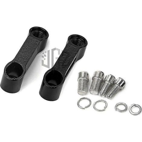 CNC-gefräste Aluminium-Halterung zur Erhöhung des Rückspiegels für Yamaha YZF R1 R3 R15 V3 R25 R125 R6 R15M – Schwarz