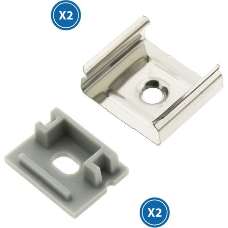 Pack 2 Chevilles et 2 agrafes pour Profil LM3757 - Ledme - LM3757A (1/2)