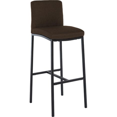 Taburete de bar x1 diseño elegante y contemporáneo tapizado de tela marrón estructura de metal negro de cuatro patas 100006254 (1/5)