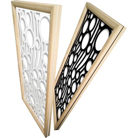BOLLE - Moduli Decorativi in Legno e PVC - Colore: bianco - Misura: 47x94 cm (1/4)