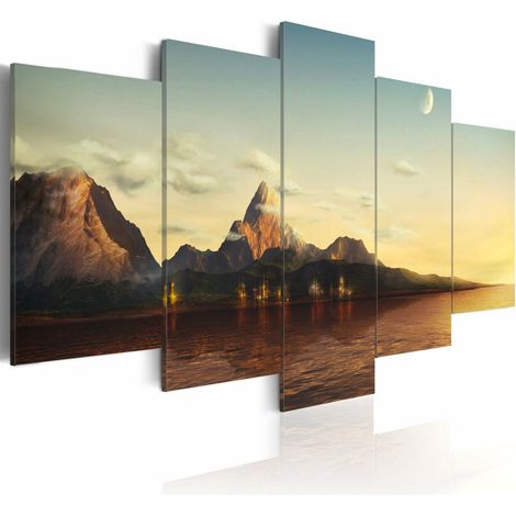 Tableau levier de soleil dans les montagnes - 200 x 100 cm (1/4)