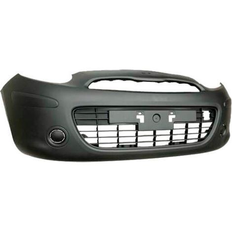 Pare-choc avant à peindre avec trous anti-brouillards radars et moulure centrale Nissan Micra K13 phase 1 2010-2013