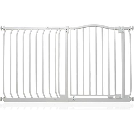 Bettacare Curved Top Dog Gate, 125cm - 134cm, Matt White, Pressure Fit Pet Gate for Dog and Puppy, Pet and Dog Barrier