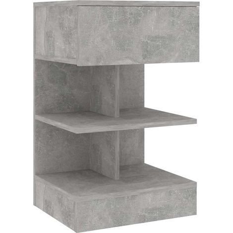 Maison Exclusive - Mesita de noche de aglomerado gris hormigón 40 (1/5)