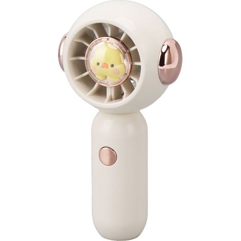 Tragbarer Handventilator mit USB-Ladefunktion, Tiermotiv, geräuscharm, verstellbar, ideal für Reisen im Freien, Weiß (1/5)
