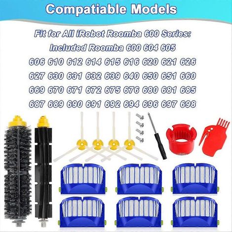 Pièces de rechange pour iRobot Roomba 600, 671, 664, 615, 690, 691 et 694, accessoires pour iRobot Roomba 600 S (1/5)