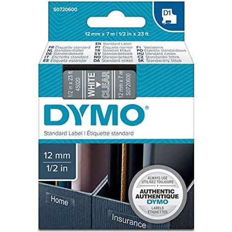 Dymo Schriftband Clear White 45020 (S0720600)