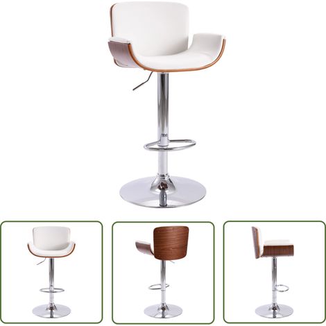 The Living Store - Tabouret de bar Blanc Similicuir (1/5)