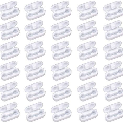 Beaded buttons, white beaded roller blind/Venetian blind curtains, plastic beaded connectors for pull cords and beaded chains (36 pieces) (1/5)