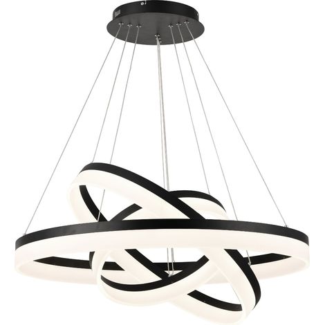 Lampada sospensione Cornelia 3 anelli neri LED 114W Reality (1/2)