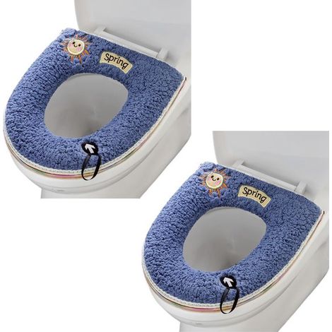 2 Stück Toilettensitze, weiches Toilettensitzkissen für Zuhause mit Aufhängeschlaufe, weiche und warme, waschbare Toilettensitzauflagen für Badezimmer (1/5)