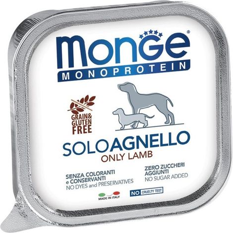Monge Dog Monoprotein Adult Solo Agnello - Monge Dog Monoprotein Adult Solo Agnello - Vaschetta Da 150 Gr (1/5)