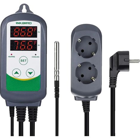 Regolatore di temperatura, termostato intelligente WiFi, controllo riscaldamento e raffreddamento con doppio relè, allarmi di temperatura alta/bassa e monitoraggio remoto tramite app, ITC-308 (1/2)