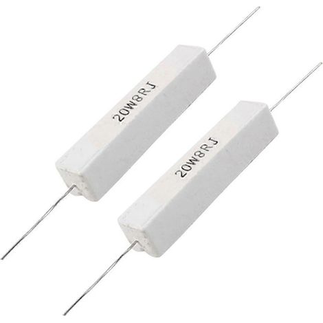 2 résistances bobinées en céramique cimentée 8 ohms 20 W 5 % (1/5)