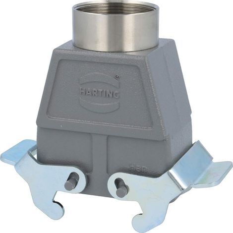 HARTING Han 10B Capot haut, 1xM40 sortie de câble droite, avec 2 étriers transversaux Presse-étoupe M40 Plage de serrage 19,0 mm - 28,0 mm - 1 Stück (1/2)